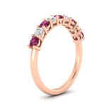 Load image into Gallery viewer, 0.50-carat-9-stone-wedding-pink-sapphire-band-in-rose-gold-FD8008B9BGSADRPIANGLE2-0.50CT-NL-RG
