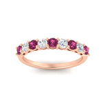 Load image into Gallery viewer, 0.50-carat-9-stone-wedding-pink-sapphire-band-in-rose-gold-FD8008B9BGSADRPIANGLE5-0.50CT-NL-RG
