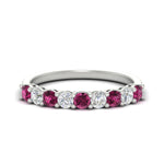 Load image into Gallery viewer, 0.50-carat-9-stone-wedding-pink-sapphire-band-in-white-gold-FD8008B9BGSADRPI-0.50CT-NL-WG
