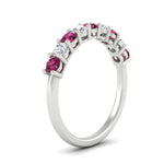 Load image into Gallery viewer, 0.50-carat-9-stone-wedding-pink-sapphire-band-in-white-gold-FD8008B9BGSADRPIANGLE2-0.50CT-NL-WG
