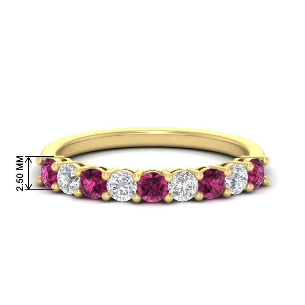 0.50-carat-9-stone-wedding-pink-sapphire-band-in-yellow-gold-FD8008B9BGSADRPI-0.50CT-NL-YG-HW