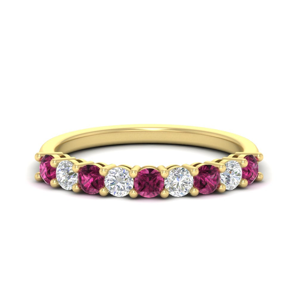 0.50-carat-9-stone-wedding-pink-sapphire-band-in-yellow-gold-FD8008B9BGSADRPI-0.50CT-NL-YG