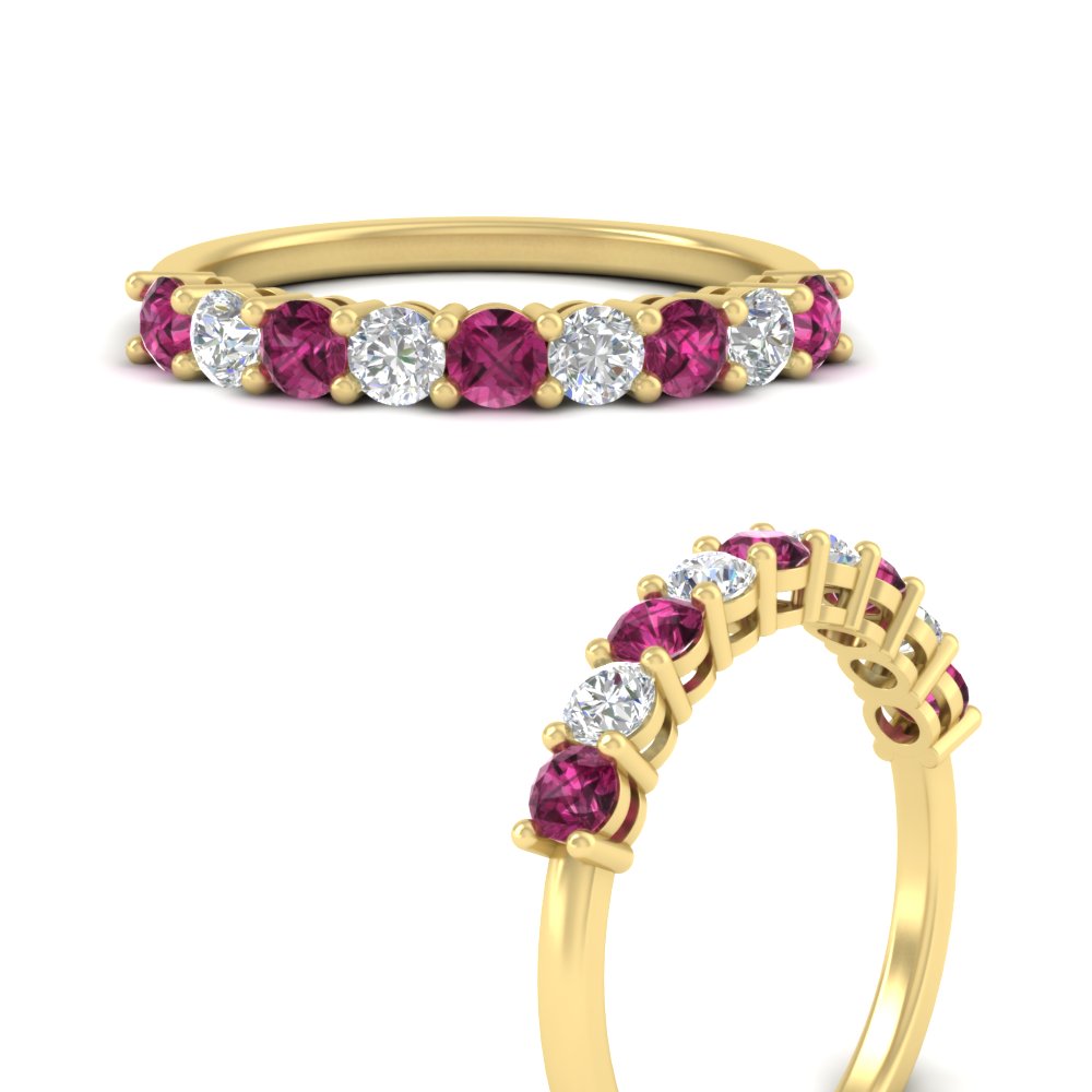 0.50-carat-9-stone-wedding-pink-sapphire-band-in-yellow-gold-FD8008B9BGSADRPIANGLE3-0.50CT-NL-YG