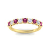Load image into Gallery viewer, 0.50-carat-9-stone-wedding-pink-sapphire-band-in-yellow-gold-FD8008B9BGSADRPIANGLE5-0.50CT-NL-YG