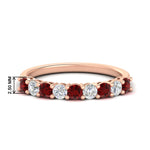 Load image into Gallery viewer, 0.50-carat-9-stone-wedding-ruby-band-in-rose-gold-FD8008B9BGRUDR-0.50CT-NL-RG-GHW
