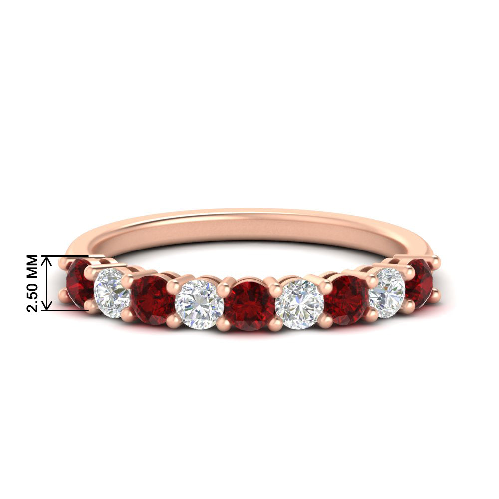 0.50-carat-9-stone-wedding-ruby-band-in-rose-gold-FD8008B9BGRUDR-0.50CT-NL-RG-GHW