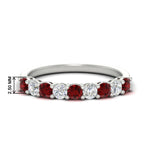 Load image into Gallery viewer, 0.50-carat-9-stone-wedding-ruby-band-in-white-gold-FD8008B9BGRUDR-0.50CT-NL-WG-HW
