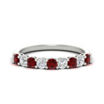 Load image into Gallery viewer, 0.50-carat-9-stone-wedding-ruby-band-in-white-gold-FD8008B9BGRUDR-0.50CT-NL-WG
