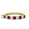 Load image into Gallery viewer, 0.50-carat-9-stone-wedding-ruby-band-in-yellow-gold-FD8008B9BGRUDR-0.50CT-NL-YG-HW