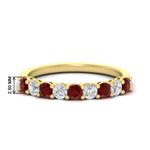 Load image into Gallery viewer, 0.50-carat-9-stone-wedding-ruby-band-in-yellow-gold-FD8008B9BGRUDR-0.50CT-NL-YG-HW

