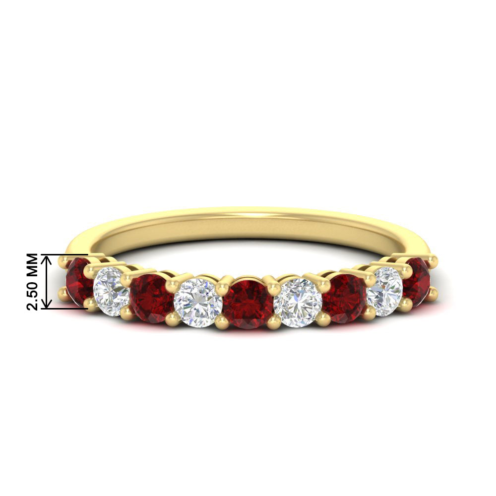 0.50-carat-9-stone-wedding-ruby-band-in-yellow-gold-FD8008B9BGRUDR-0.50CT-NL-YG-HW