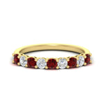 Load image into Gallery viewer, 0.50-carat-9-stone-wedding-ruby-band-in-yellow-gold-FD8008B9BGRUDR-0.50CT-NL-YG
