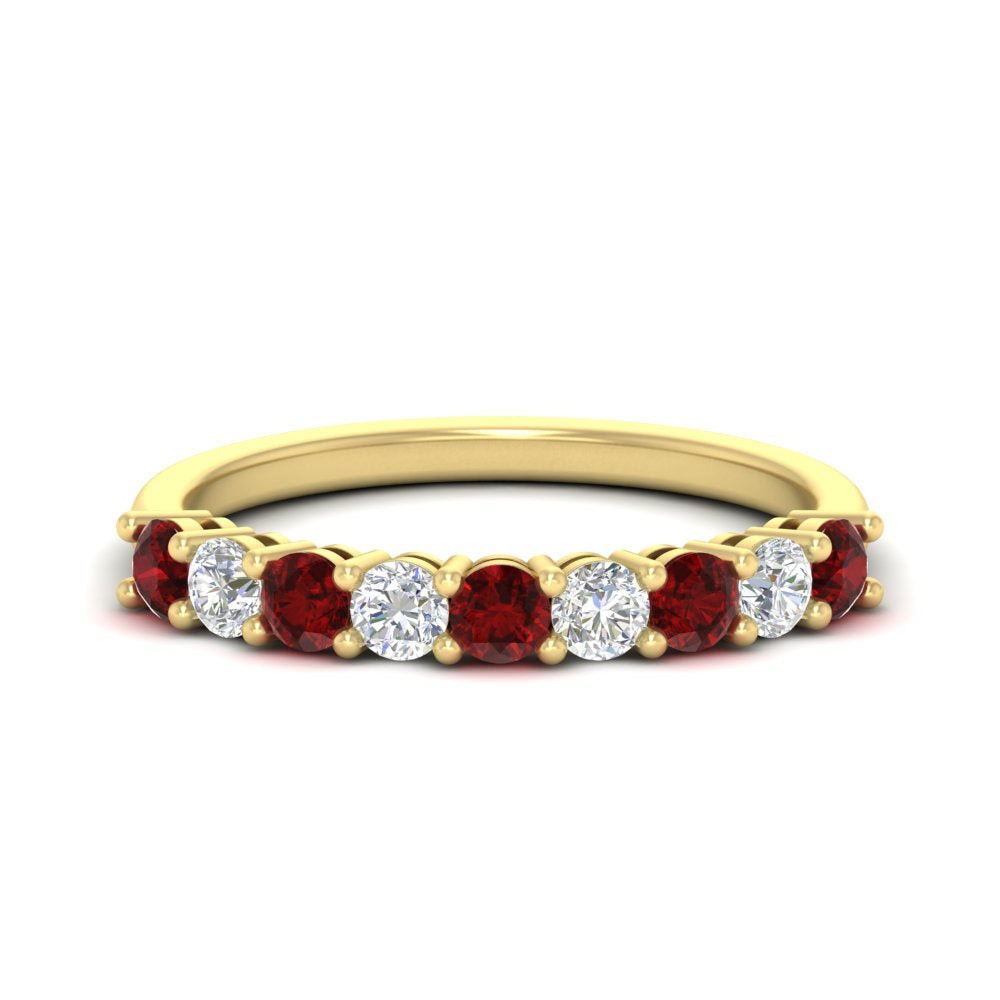0.50-carat-9-stone-wedding-ruby-band-in-yellow-gold-FD8008B9BGRUDR-0.50CT-NL-YG