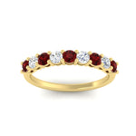 Load image into Gallery viewer, 0.50-carat-9-stone-wedding-ruby-band-in-yellow-gold-FD8008B9BGRUDRANGLE5-0.50CT-NL-YG
