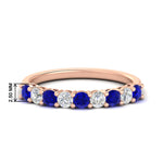Load image into Gallery viewer, 0.50-carat-9-stone-wedding-sapphire-band-in-rose-gold-FD8008B9BGSABL-0.50CT-NL-RG-HW
