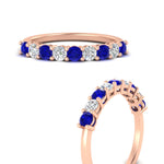 Load image into Gallery viewer, 0.50-carat-9-stone-wedding-sapphire-band-in-rose-gold-FD8008B9BGSABLANGLE3-0.50CT-NL-RG
