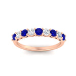 Load image into Gallery viewer, 0.50-carat-9-stone-wedding-sapphire-band-in-rose-gold-FD8008B9BGSABLANGLE5-0.50CT-NL-RG
