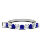 Load image into Gallery viewer, 0.50-carat-9-stone-wedding-sapphire-band-in-white-gold-FD8008B9BGSABL-0.50CT-NL-WG-HW
