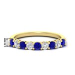 Load image into Gallery viewer, 0.50-carat-9-stone-wedding-sapphire-band-in-yellow-gold-FD8008B9BGSABL-0.50CT-NL-YG-HW
