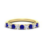 Load image into Gallery viewer, 0.50-carat-9-stone-wedding-sapphire-band-in-yellow-gold-FD8008B9BGSABL-0.50CT-NL-YG
