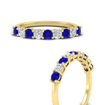 Load image into Gallery viewer, 0.50-carat-9-stone-wedding-sapphire-band-in-yellow-gold-FD8008B9BGSABLANGLE3-0.50CT-NL-YG
