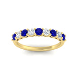 Load image into Gallery viewer, 0.50-carat-9-stone-wedding-sapphire-band-in-yellow-gold-FD8008B9BGSABLANGLE5-0.50CT-NL-YG
