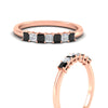 Load image into Gallery viewer, 0.50-carat-Princess-cut-7-stone-black-diamond-wedding-band-in-rose-gold-fdwb8008prblackangle3-0.50ct-nl-rg.jpg