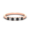 Load image into Gallery viewer, 0.50-carat-Princess-cut-7-stone-black-diamond-wedding-band-in-rose-gold-fdwb8008prblacksleep-0.50ct-nl-rg.jpg