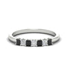 Load image into Gallery viewer, 0.50-carat-Princess-cut-7-stone-black-diamond-wedding-band-in-white-gold-fdwb8008prblacksleep-0.50ct-nl-wg.jpg