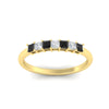 Load image into Gallery viewer, 0.50-carat-Princess-cut-7-stone-black-diamond-wedding-band-in-yellow-gold-fdwb8008prblackangle5-0.50ct-nl-yg.jpg