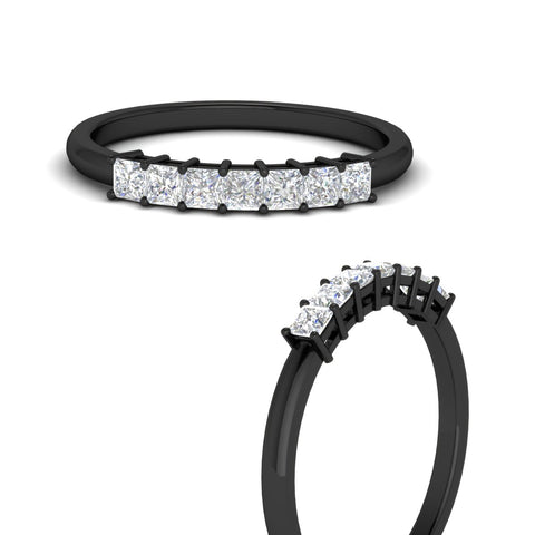 0.50-carat-Princess-cut-7-stone-diamond-wedding-band-in-black-gold-fdwb8008prangle3-0.50ct-nl-bg