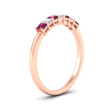 Load image into Gallery viewer, 0.50-carat-Princess-cut-7-stone-pink-sapphire-wedding-band-in-rose-gold-fdwb8008prgsadrpiangle2-0.50ct-nl-rg.jpg