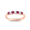 Load image into Gallery viewer, 0.50-carat-Princess-cut-7-stone-pink-sapphire-wedding-band-in-rose-gold-fdwb8008prgsadrpiangle5-0.50ct-nl-rg.jpg