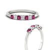 Load image into Gallery viewer, 0.50-carat-Princess-cut-7-stone-pink-sapphire-wedding-band-in-white-gold-fdwb8008prgsadrpiangle3-0.50ct-nl-wg.jpg