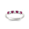 Load image into Gallery viewer, 0.50-carat-Princess-cut-7-stone-pink-sapphire-wedding-band-in-white-gold-fdwb8008prgsadrpiangle5-0.50ct-nl-wg.jpg