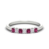 Load image into Gallery viewer, 0.50-carat-Princess-cut-7-stone-pink-sapphire-wedding-band-in-white-gold-fdwb8008prgsadrpisleep-0.50ct-nl-wg.jpg