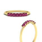 Load image into Gallery viewer, https://cdn.fascinatingdiamonds.com/FDWB179/0.50-carat-Princess-cut-7-stone-pink-sapphire-wedding-band-in-yellow-gold-fdwb179prgsadrpiangle3-0.50ct-nl-yg.jpg
