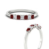 Load image into Gallery viewer, 0.50-carat-Princess-cut-7-stone-ruby-wedding-band-in-white-gold-fdwb8008prgrudrangle3-0.50ct-nl-wg.jpg