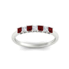 Load image into Gallery viewer, 0.50-carat-Princess-cut-7-stone-ruby-wedding-band-in-white-gold-fdwb8008prgrudrangle5-0.50ct-nl-wg.jpg