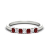 Load image into Gallery viewer, 0.50-carat-Princess-cut-7-stone-ruby-wedding-band-in-white-gold-fdwb8008prgrudrsleep-0.50ct-nl-wg.jpg