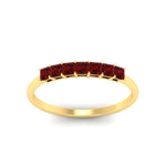 Load image into Gallery viewer, https://cdn.fascinatingdiamonds.com/FDWB179/0.50-carat-Princess-cut-7-stone-ruby-wedding-band-in-yellow-gold-fdwb179prgrudrangle5-0.50ct-nl-yg.jpg