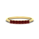 Load image into Gallery viewer, https://cdn.fascinatingdiamonds.com/FDWB179/0.50-carat-Princess-cut-7-stone-ruby-wedding-band-in-yellow-gold-fdwb179prgrudrsleep-0.50ct-nl-yg.jpg