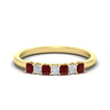 Load image into Gallery viewer, 0.50-carat-Princess-cut-7-stone-ruby-wedding-band-in-yellow-gold-fdwb8008prgrudrsleep-0.50ct-nl-yg.jpg