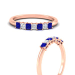 Load image into Gallery viewer, 0.50-carat-Princess-cut-7-stone-sapphire-wedding-band-in-rose-gold-fdwb8008prgsablangle3-0.50ct-nl-rg.jpg