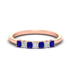 Load image into Gallery viewer, 0.50-carat-Princess-cut-7-stone-sapphire-wedding-band-in-rose-gold-fdwb8008prgsablsleep-0.50ct-nl-rg.jpg