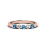 Load image into Gallery viewer, 0.50-carat-common-prong-5-stone-stackable-band-with-blue-topaz-in-rose-gold-FDWB2231-BGICBLTO-NL-RG.jpg
