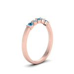 Load image into Gallery viewer, 0.50-carat-common-prong-5-stone-stackable-band-with-blue-topaz-in-rose-gold-FDWB2231-BGICBLTO-NL-RG.jpg
