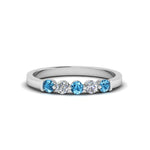 Load image into Gallery viewer, 0.50-carat-common-prong-5-stone-stackable-band-with-blue-topaz-in-white-gold-FDWB2231BGICBLTO-NL-WG.jpg

