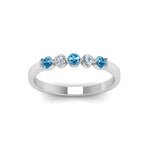 Load image into Gallery viewer, 0.50-carat-common-prong-5-stone-stackable-band-with-blue-topaz-in-white-gold-FDWB2231BGICBLTO-NL-WG.jpg
