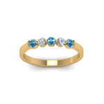 Load image into Gallery viewer, 0.50-carat-common-prong-5-stone-stackable-band-with-blue-topaz-in-yellow-gold-FDWB2231BGICBLTO-NL-YG.jpg
